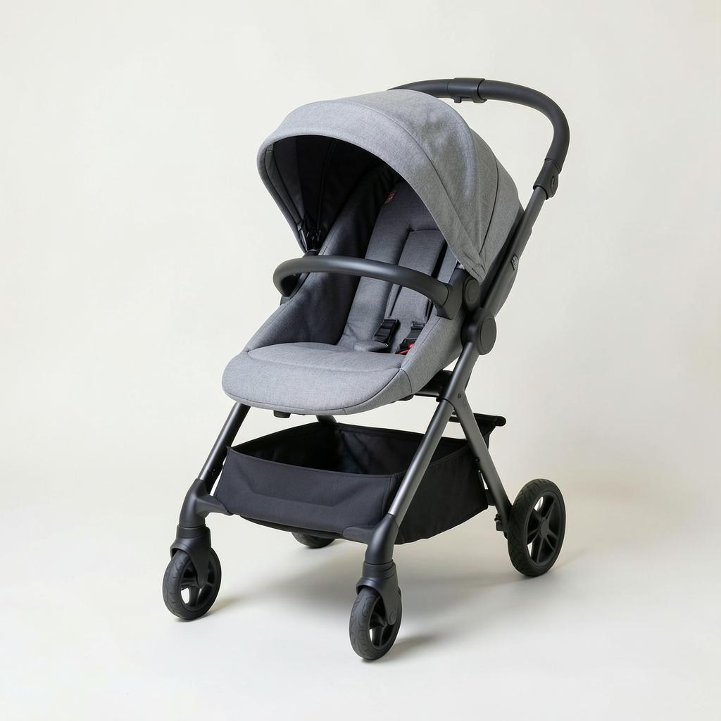 Convertible baby stroller, grey
