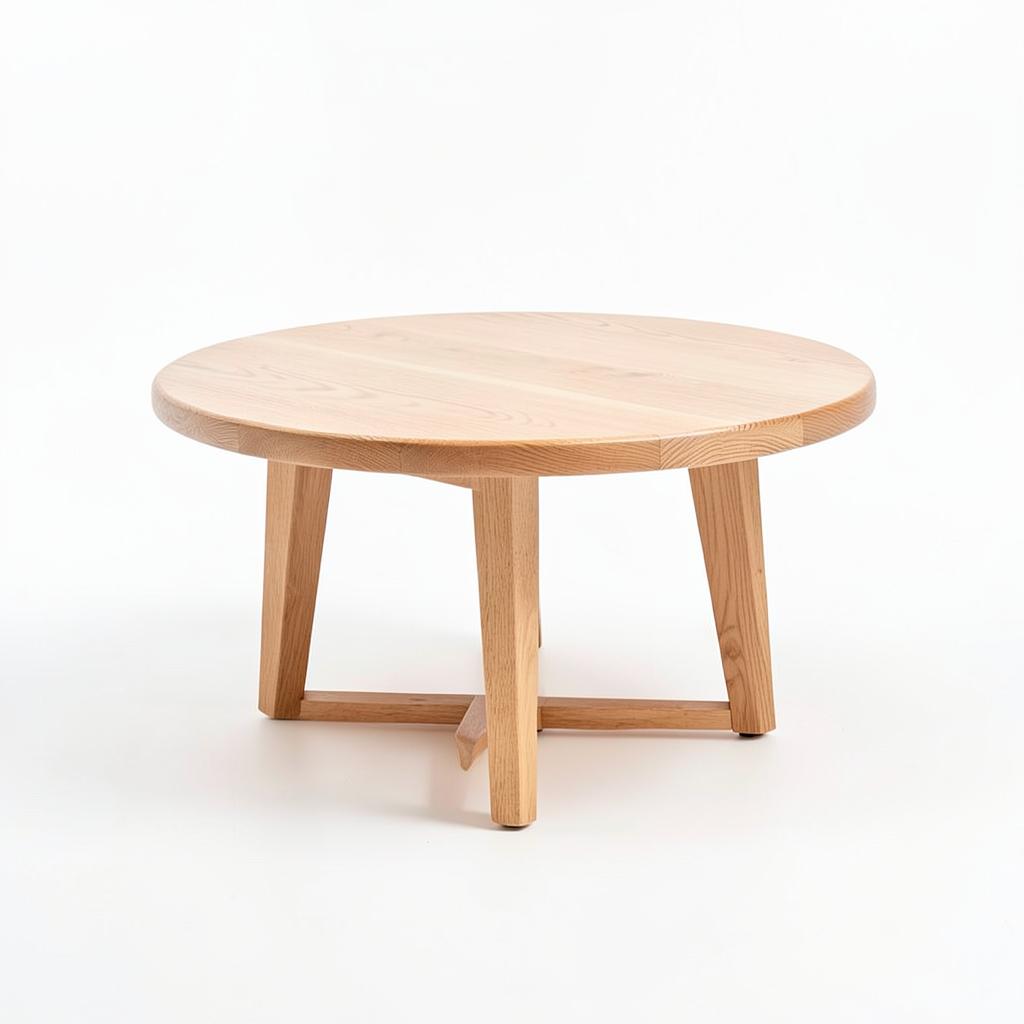 Round oak coffee table, 80cm